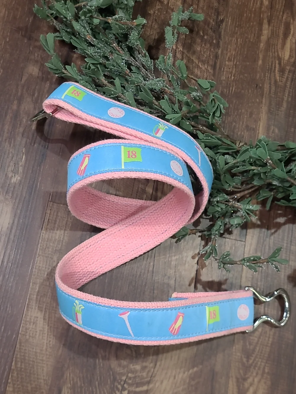 Douglas Paquette Pink Blue Belt Golf Adjustable L